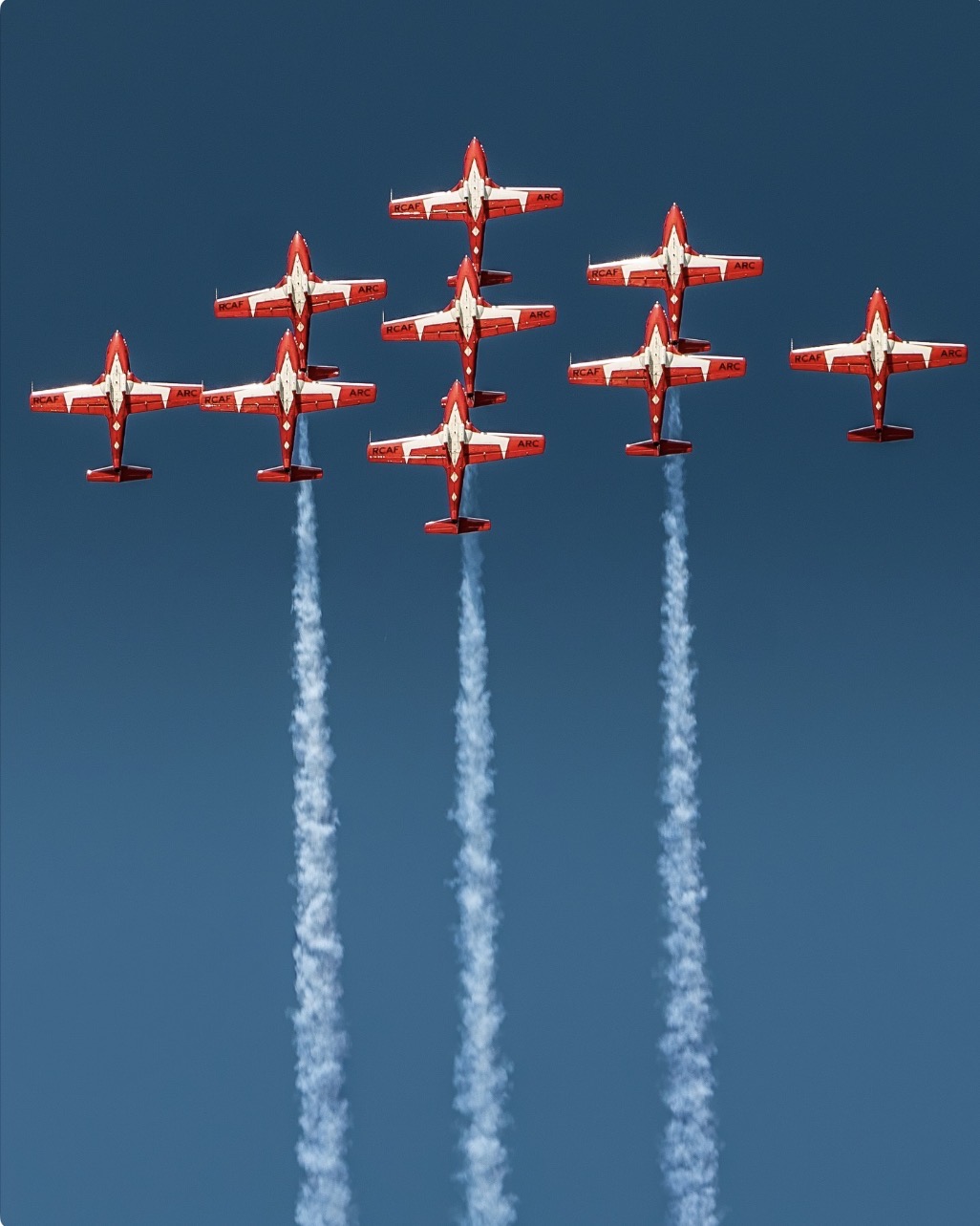 Aerobatic performance at air show
