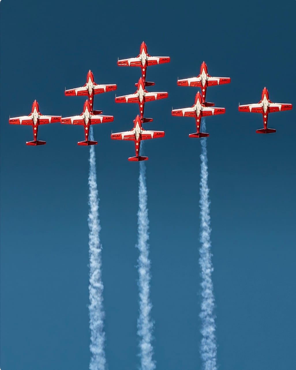 Aerobatic performance at air show