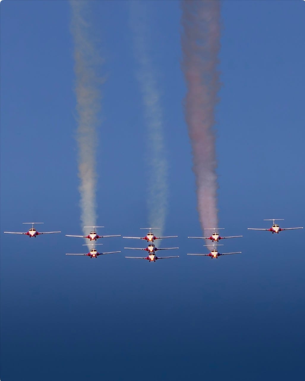 Formation flying at air show